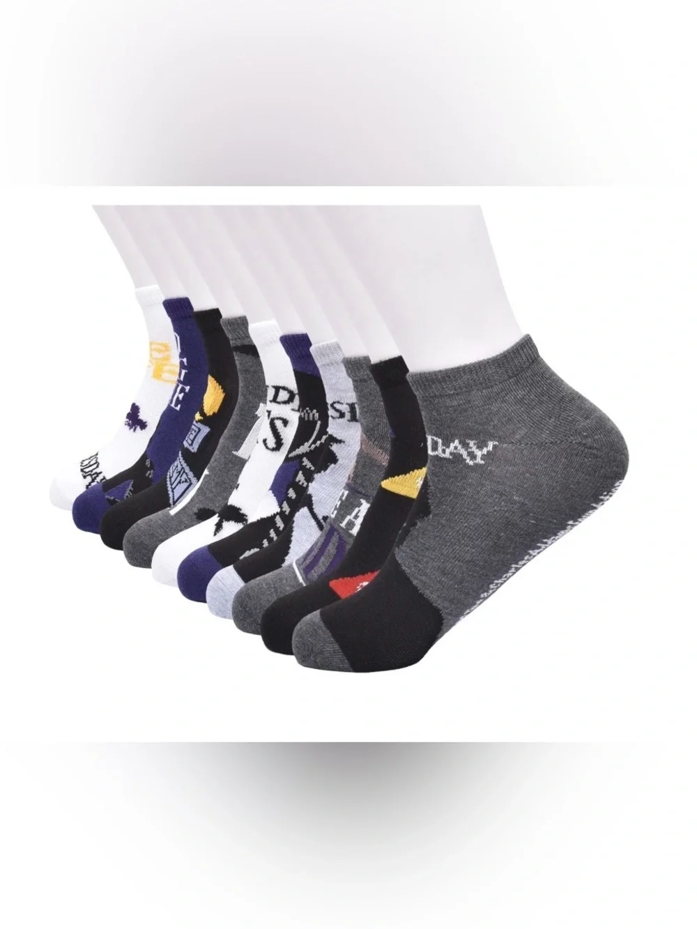 Wednesday Womens 10-Pack Low-Cut Socks, Sock Size 9-11